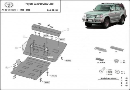 Scut motor Toyota - Scut motor metalic Toyota Land Cruiser J90 1995 - 2002