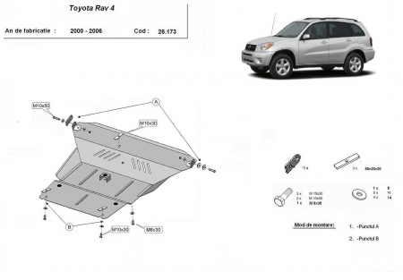 Scut motor Toyota - Scut motor metalic Toyota RAV 4 2000 - 2006