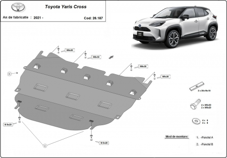 Scut motor Toyota - Scut motor metalic Toyota Yaris Cross XP210 2021 - prezent