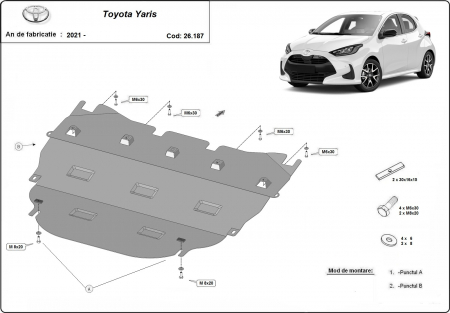 Scut motor Toyota - Scut motor metalic Toyota Yaris XP210 2021 - prezent