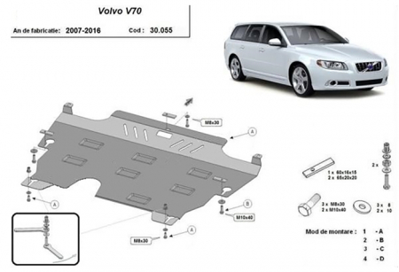 Scut motor Volvo - Scut motor metalic Volvo V70 2007 - 2016