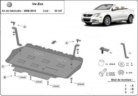 Scut motor Vw - Scut motor metalic VW Eos 2006 - 2015