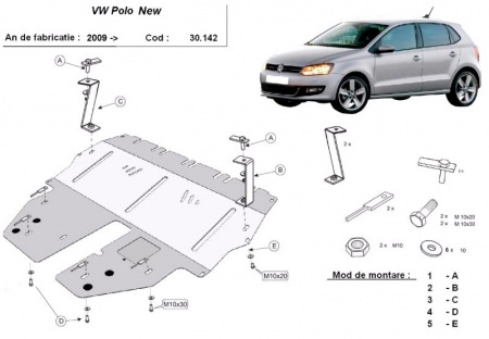 Scut motor Vw Polo - Scut motor metalic VW Polo 6R dupa 2009