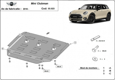 Scut motor Mini - Scut motor metalic Mini Clubman dupa 2016