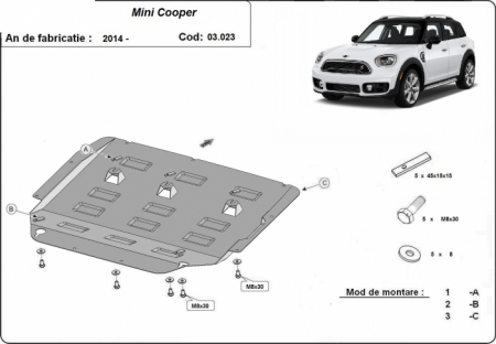 Scut motor Mini - Scut motor metalic Mini Cooper dupa 2014