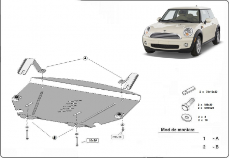 Scut motor Mini - Scut motor metalic Mini Cooper R56 dupa 2006-2014