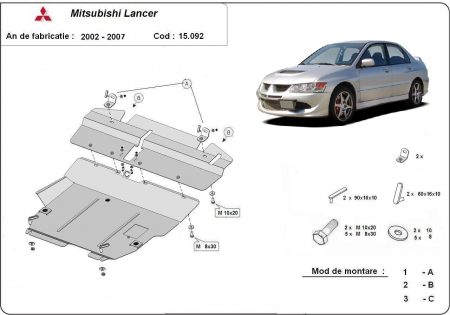 Scut motor Mitsubishi - Scut motor metalic Mitsubishi Lancer 2002-2007