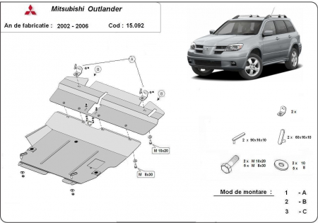 Scut motor Mitsubishi - Scut motor metalic Mitsubishi Outlander 2002-2006