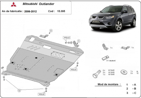 Scut motor Mitsubishi - Scut motor metalic Mitsubishi Outlander dupa 2006
