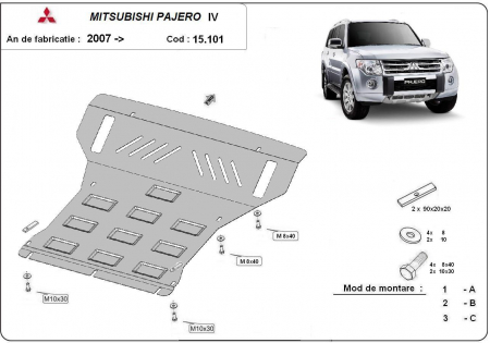 Scut motor Mitsubishi - Scut motor metalic Mitsubishi Pajero 4 dupa 2007