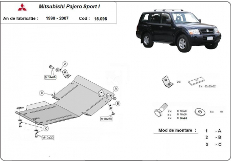 Scut motor Mitsubishi - Scut motor metalic Mitsubishi Pajero Sport 1 1998-2007