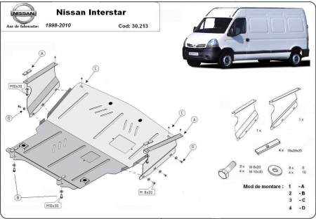 Scut motor Nissan - Scut motor metalic Nissan Interstar 1998-2010