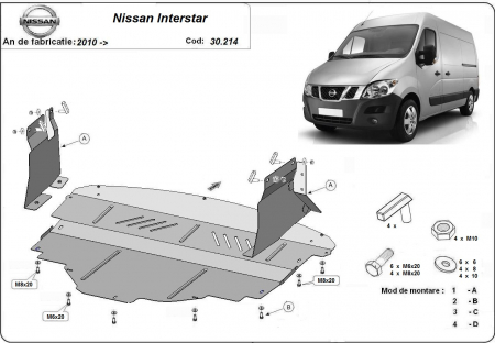 Scut motor Nissan - Scut motor metalic Nissan Interstar dupa 2010