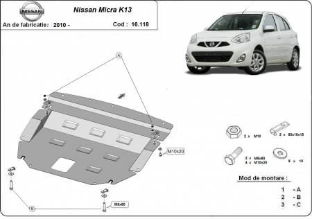 Scut motor Nissan - Scut motor metalic Nissan Micra dupa 2010