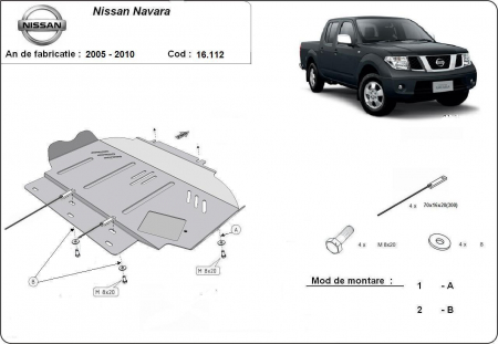 Scut motor Nissan - Scut motor metalic Nissan Navara dupa 2005