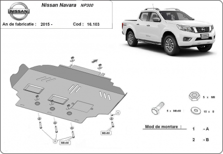 Scut motor Nissan - Scut motor metalic Nissan Navara NP300 dupa 2015