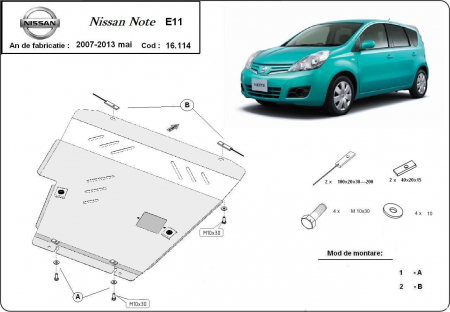Scut motor Nissan - Scut motor metalic Nissan Note dupa 2007