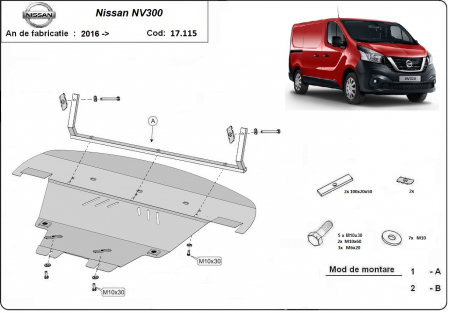 Scut motor Nissan - Scut motor metalic Nissan NV300 dupa 2016