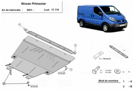 Scut motor Nissan - Scut motor metalic Nissan Primastar dupa 2001