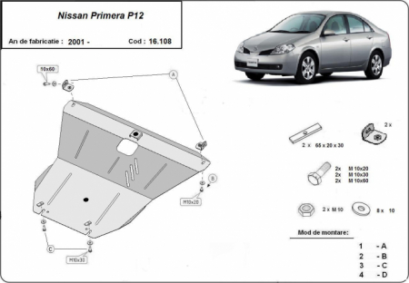 Scut motor Nissan - Scut motor metalic Nissan Primera dupa 2001
