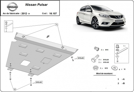 Scut motor Nissan - Scut motor metalic Nissan Pulsar dupa 2012