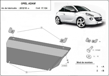 Scut motor Opel - Scut motor metalic Opel Adam dupa 2012