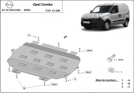 Scut motor Opel - Scut motor metalic Opel Combo dupa 2018