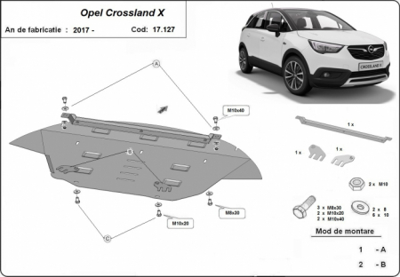 Scut motor Opel - Scut motor metalic Opel Crossland X dupa 2017