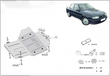 Scut motor Opel - Scut motor metalic Opel Vectra A 1988-1995