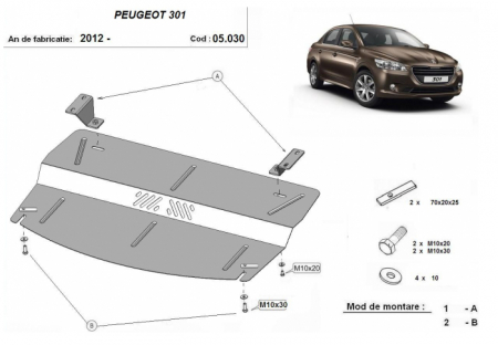 Scut motor Peugeot - Scut motor metalic Peugeot 301 fabricat dupa 2012