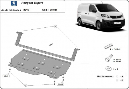 Scut motor Peugeot - Scut motor metalic Peugeot Expert Autoutilitară dupa 2016