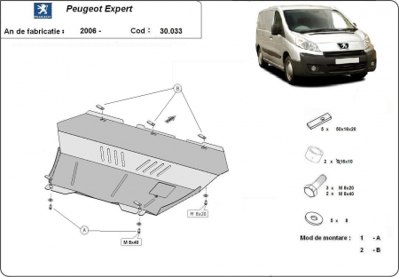 Scut motor Peugeot - Scut motor metalic Peugeot Expert dupa 2006