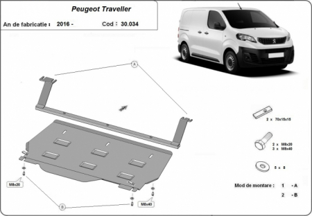 Scut motor Peugeot - Scut motor metalic Peugeot Traveller dupa 2016