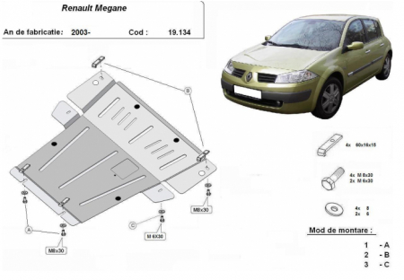 Scut motor Renault - Scut motor metalic Renault Megane 2 2004-2008