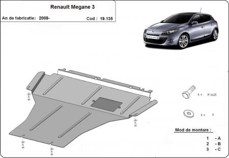 Scut motor Renault - Scut motor metalic metalic Renault Megane 3 2008-2017