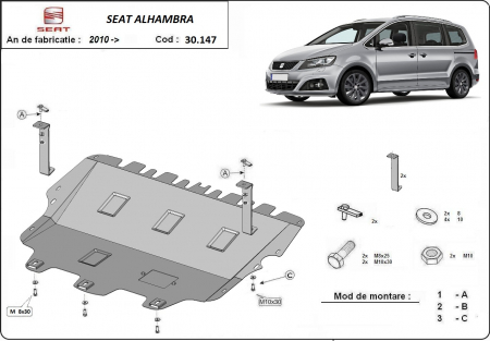 Scut motor Seat - Scut motor metalic Seat Alhambra dupa 2010