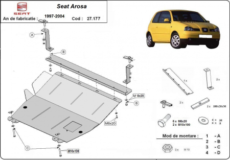 Scut motor Seat - Scut motor metalic Seat Arosa fabricat intre 1997 - 2004