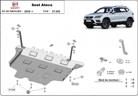 Scut motor Seat - Scut motor metalic Seat Ateca dupa 2016