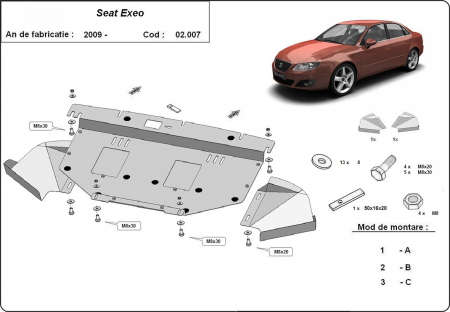 Scut motor Seat - Scut motor metalic Seat Exeo dupa 2009
