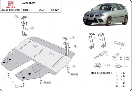 Scut motor Seat - Scut motor metalic Seat Ibiza dupa 2002 (benzina)