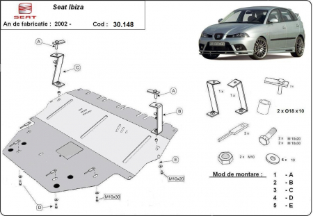 Scut motor Seat - Scut motor metalic Seat Ibiza dupa 2002 (diesel)