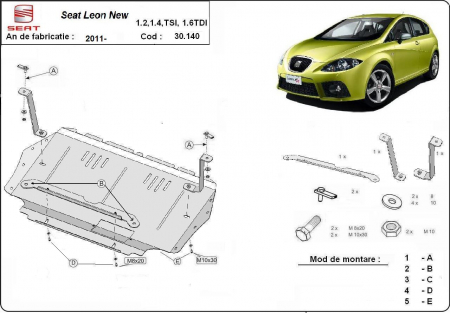 Scut motor Seat - Scut motor metalic Seat Leon dupa 2008 (1.2 1.4 tsi 1.6 tdi)