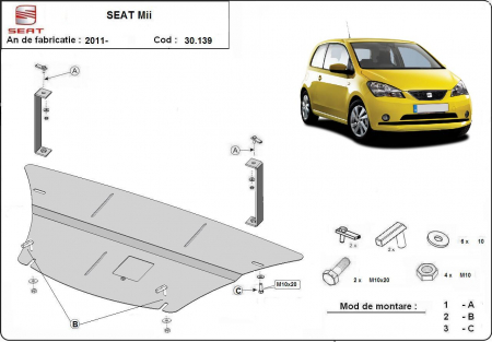 Scut motor Seat - Scut motor metalic Seat Mii dupa 2011