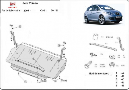 Scut motor Seat - Scut motor metalic Seat Toledo dupa 2005