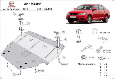 Scut motor Seat - Scut motor metalic Seat Toledo dupa 2012