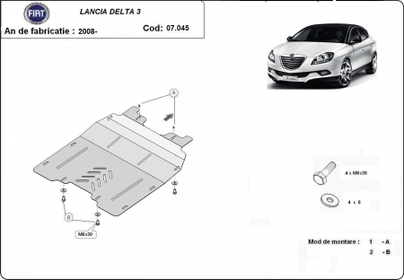 Scut motor Lancia - Scut motor metalic si cutie de viteza Lancia Delta 3 dupa 2008