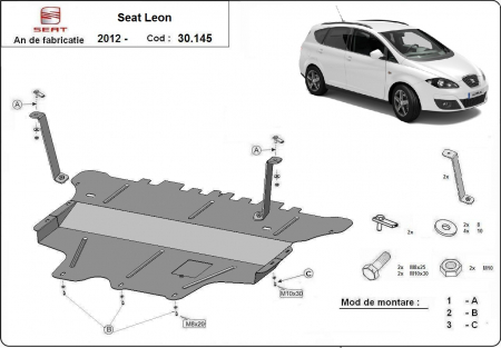 Scut motor Seat Altea - Scut motor metalic si cutie de viteze automata Seat Altea dupa 2012