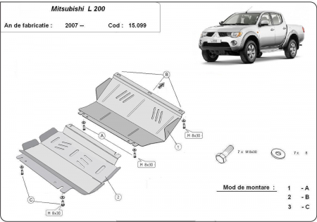 Scut motor Mitsubishi - Scut motor metalic si radiator Mitsubishi L200 dupa 2007