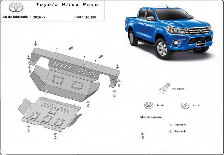 Scut motor Toyota - Scut motor metalic si radiator Toyota Hilux Revo dupa 2016