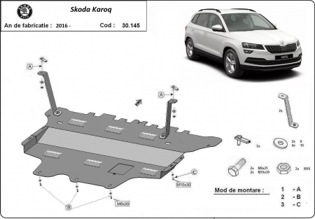 Scut motor Skoda - Scut motor metalic Skoda Karoq dupa 2016 (automata)